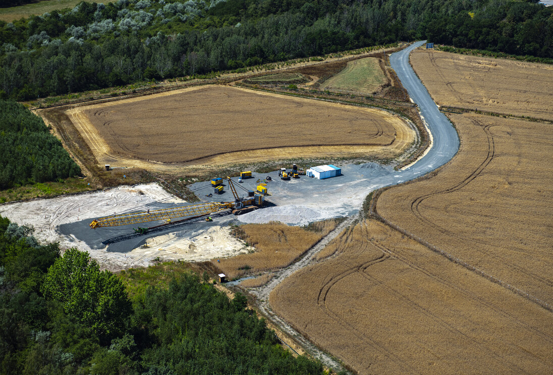 Probefeld Rütteldruckverdichtung Hochkippe Borna