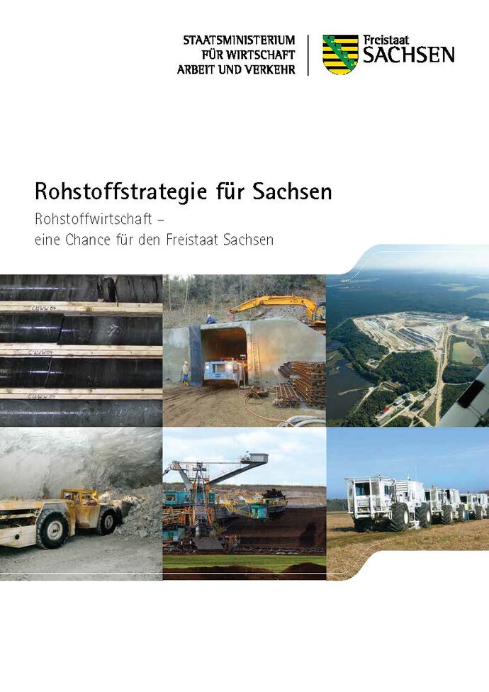 Deckblatt Broschüre Rohstoffstrategie für Sachsen (deutsch)