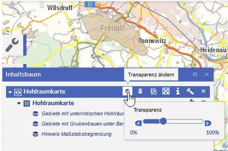 Ausschnitt aus der Hohlraumkarte