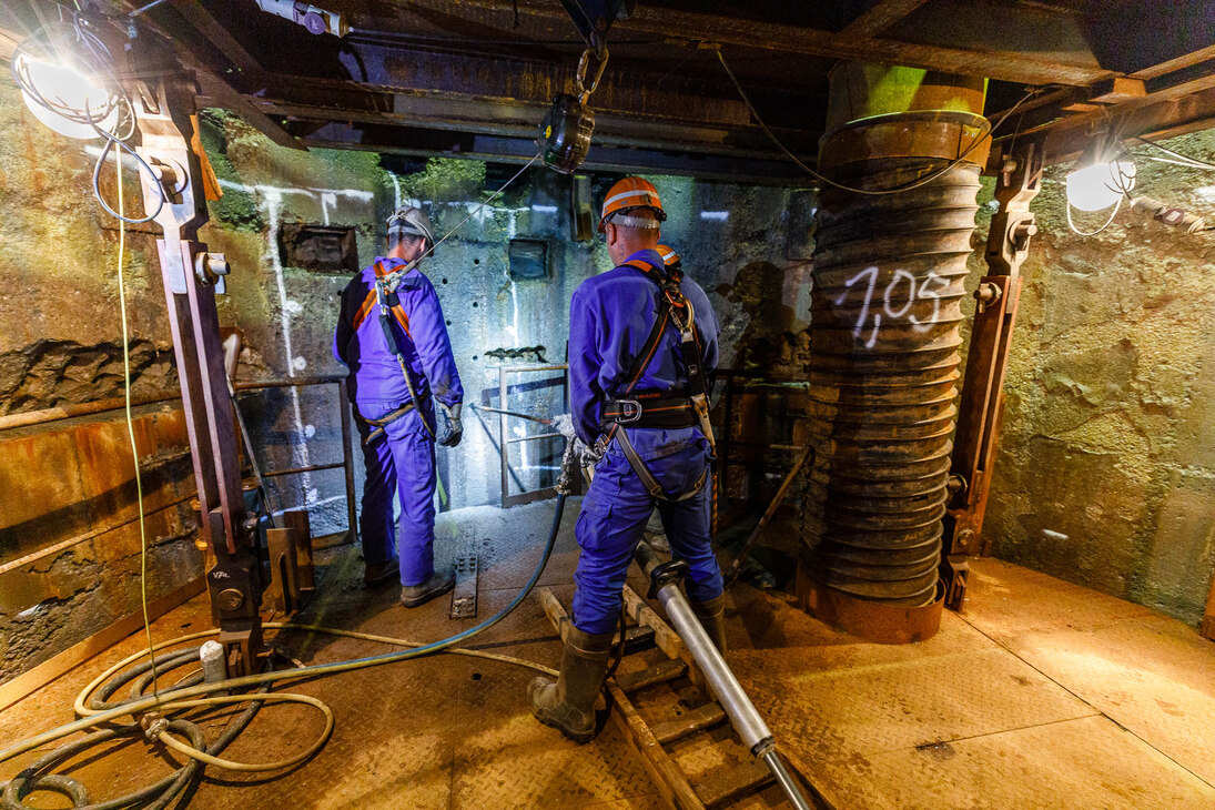 Bohrungen zum Ausbau Schacht 208 in Kurbad Schlema 