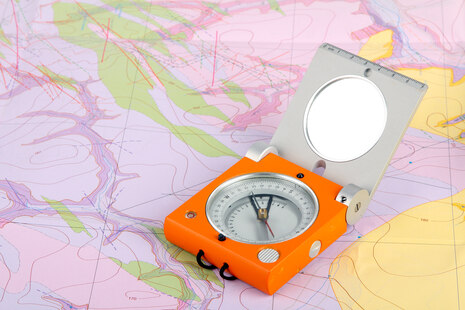 Karte mit Kompass